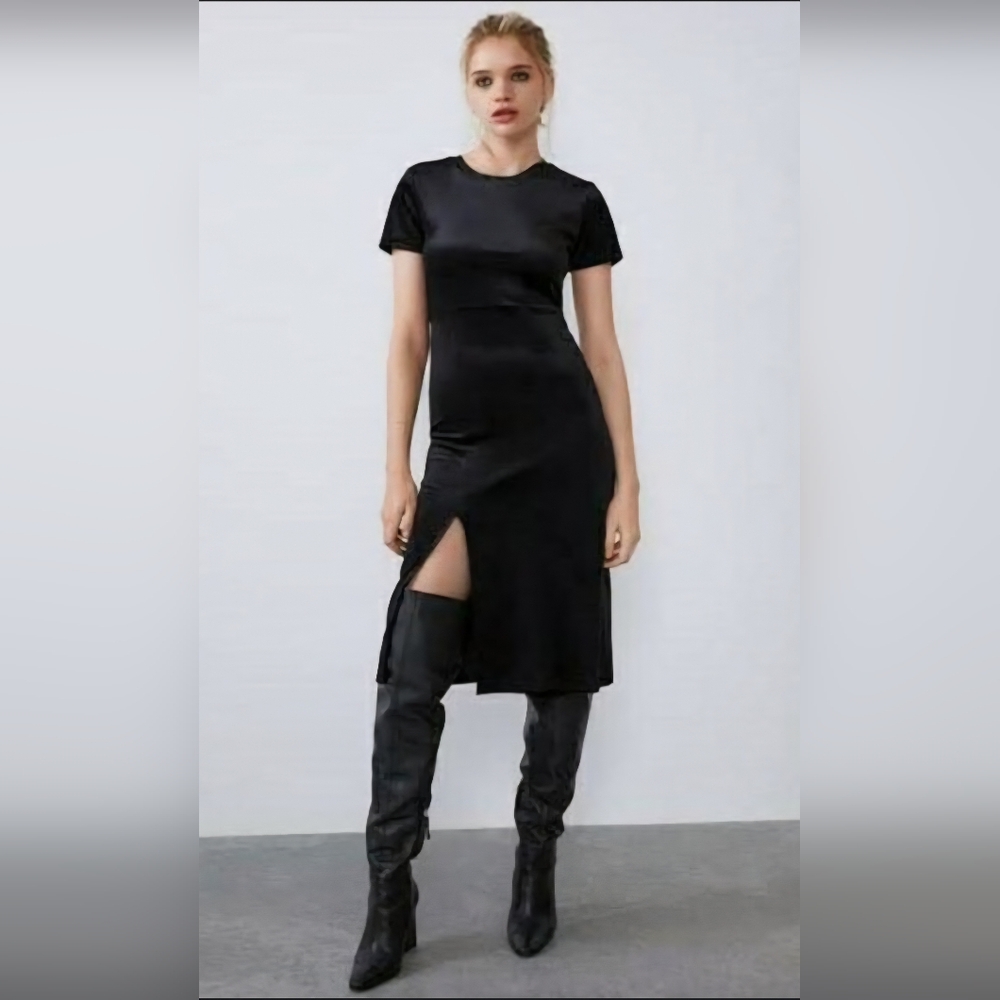 Zara Black Velvet Dress